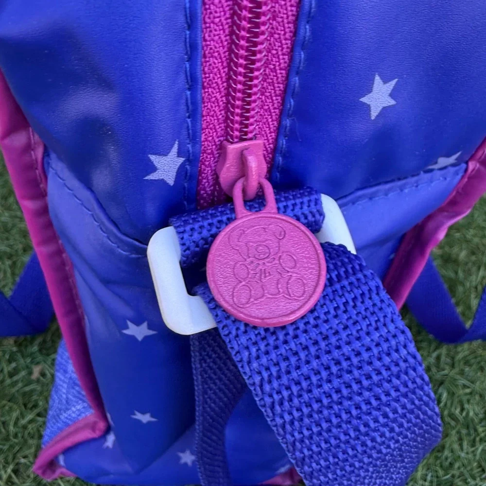 Vtg 90s Ross Similac Diaper Bag Blue Pink Teddy Bear Star Print Retro Kidcore